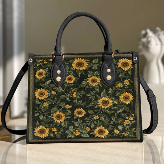 Leather Bag Classical Sunflowers