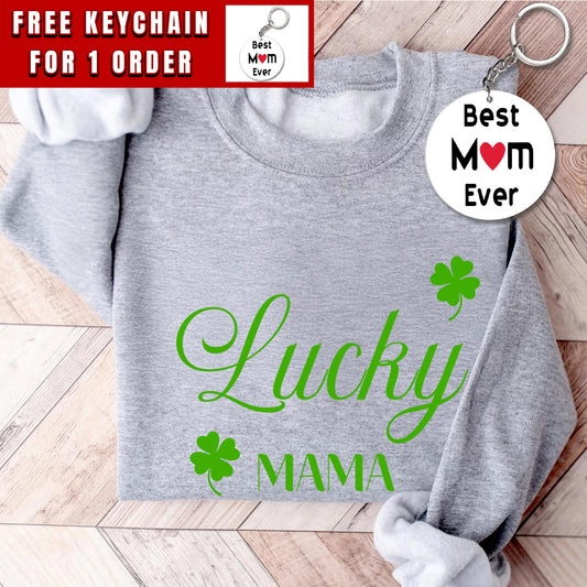 Lucky Mama Sweatshirt, One Lucky Mama Womens St Patrick's Day