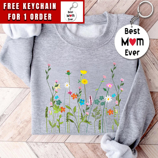 Wildflower Flowers Sweatshirt, Flower T-Shirt