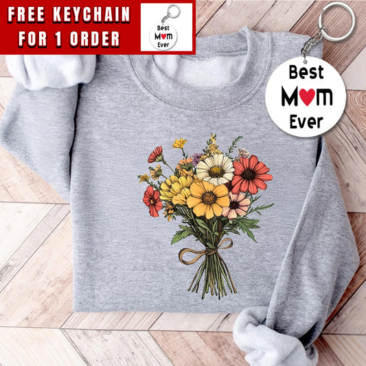Personalized Mom Sweatshirt Custom Birthday Gift for Grandma Plant Mama Shirt