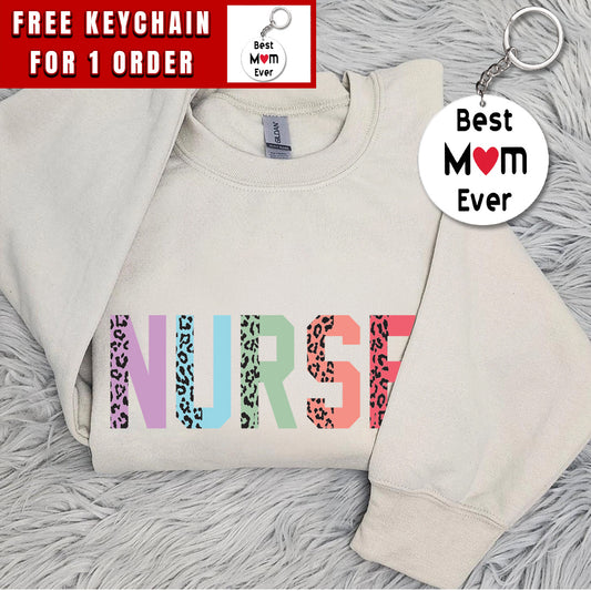 Women Nurse Leopard Sweatshirt, Nurse T-shirt, Gift for Nurse