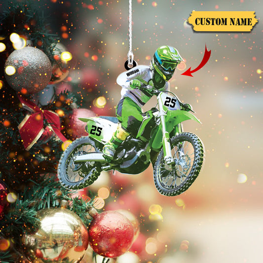Motocross Biker Personalize Christmas Ornament, Motocross Biker christmas ornament, Ornament Decoration, Ornament For Gift, Ornament Christmas