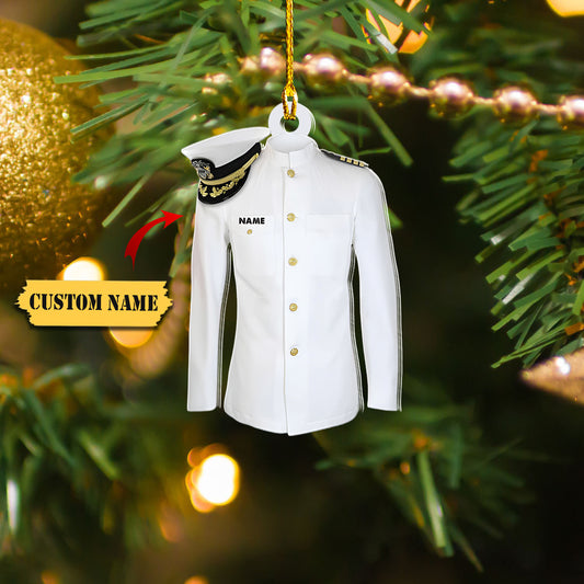 Navy Uniform Personalized Christmas Ornament_Style 2, Ornament Decoration, Ornament For Gift, Ornament Christmas