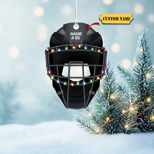 Personalized Baseball Set Helmet Glove Ornaments, Custom Name Ornament, Baseball Catcher Gear Ornament_Style 5_Pack 1 12, Ornament Decoration, Ornament For Gift, Ornament Christmas