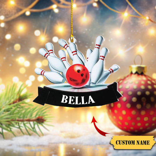 Personalized Bowling Ornament, Gifts Bowling Team, Bowling Xmas, Bowling, Ornament Decoration, Ornament For Gift, Ornament Christmas