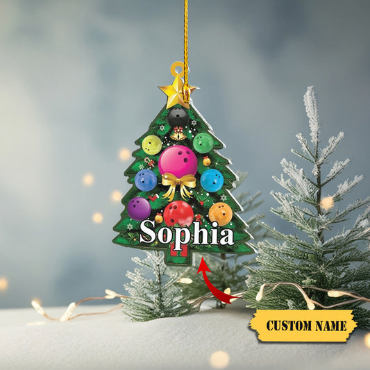 Personalized Bowling Ornament, Gifts Bowling Team, Bowling Xmas, Custom Christmas Tree Ornament for Bowling Lovers, Ornament Decoration, Ornament For Gift, Ornament Christmas