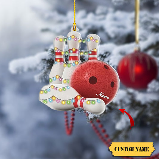 Personalized Bowling Ornament Gifts Sport Christmas Ornaments Bowling Player Gifts Bowling Team Gift Bowling Xmas, Bowling Ball Strike Christmas Ornament254, Ornament Decoration, Ornament For Gift, Ornament Christmas