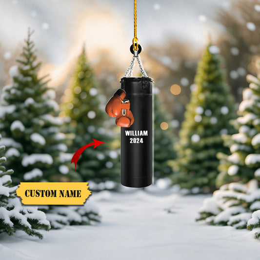 Personalized Boxing Ornament, Boxing Gloves Christmas Light Ornament, Custom Boxing Ornament, Kick Boxing Ornament, Gift for Boxing Lovers 3, Ornament Decoration, Ornament For Gift, Ornament Christmas