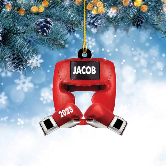 Personalized Boxing Ornament, Boxing Gloves Christmas Light Ornament, Custom Boxing Ornament, Kick Boxing Ornament, Gift for Boxing Lovers 4, Ornament Decoration, Ornament For Gift, Ornament Christmas