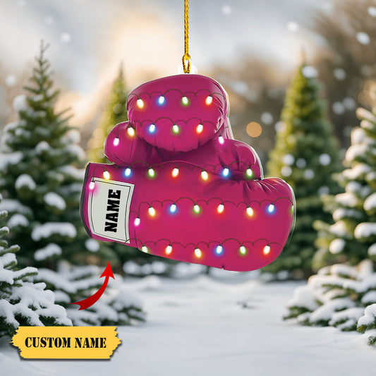 Personalized Boxing Ornament, Boxing Gloves Christmas Light Ornament, Custom Boxing Ornament, Kick Boxing Ornament, Gift for Boxing Lovers2, Ornament Decoration, Ornament For Gift, Ornament Christmas