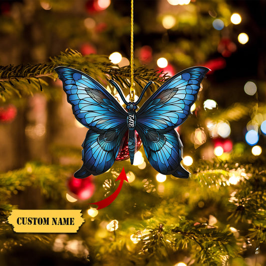 Personalized Butterfly Ornament, Butterfly 2D Flat Christmas Ornament, Butterfly Hanging Decor, Butterfly Lovers Gift, Memorial Ornament, Ornament Decoration, Ornament For Gift, Ornament Christmas