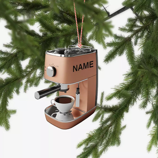 Personalized Coffee Machine Car Ornament, Coffee Barista Christmas Ornament 4, Ornament Decoration, Ornament For Gift, Ornament Christmas
