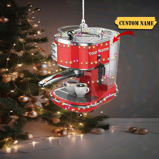 Personalized Coffee Machine Ornament, Coffee Machine Christmas Ornament, Coffee 2, Ornament Decoration, Ornament For Gift, Ornament Christmas