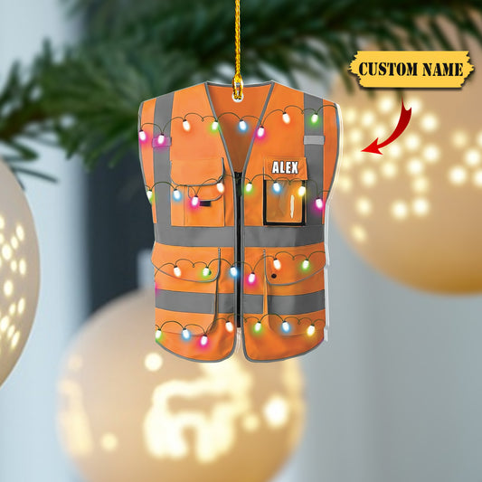 Personalized Construction Ornament Construction Worker Christmas Ornaments Construction Hard Hat Ornament Xmas Construction Worker Gift5676, Ornament Decoration, Ornament For Gift, Ornament Christmas