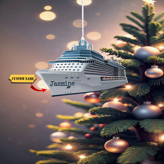 Personalized Cruise ship Christmas Ornament Cruising Cruise Boat Xmas Ornament, Ornament Decoration, Ornament For Gift, Ornament Christmas
