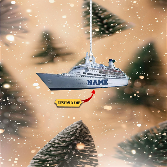 Personalized Cruise Ship Ornament,Acrylic 2D Ornament,Cruise Ship Ornament, Ornament Decoration, Ornament For Gift, Ornament Christmas