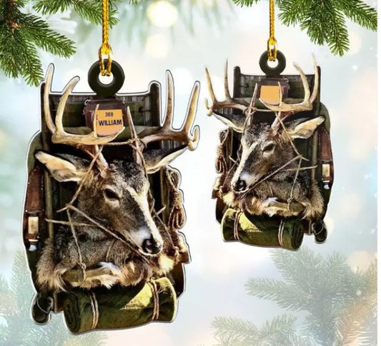 Personalized Deer Hunting Ornament for Christmas, Acrylic Ornament for Father, Ornament Decoration, Ornament For Gift, Ornament Christmas