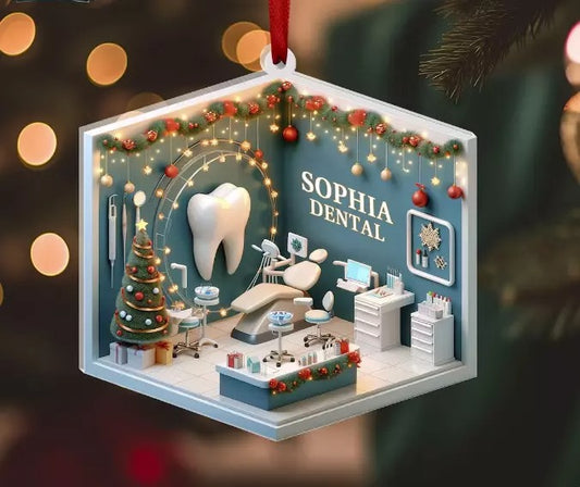 Personalized Dental 2D Flat Printed Acrylic Ornament Not 3D, Dentist Christmas5645645, Ornament Decoration, Ornament For Gift, Ornament Christmas