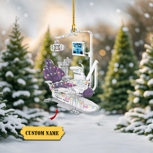 Personalized Dentist Chair Ornament Christmas Dentist Gift Ornament Dentist Ha, Ornament Decoration, Ornament For Gift, Ornament Christmas