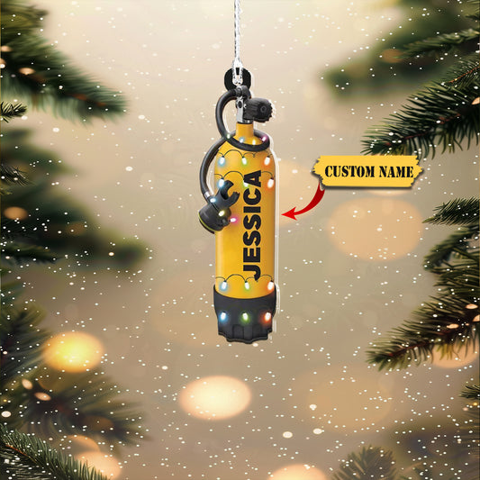Personalized Diving Tank Ornament, Scuba Diving Ornament, Scuba Diver Ornament456456, Ornament Decoration, Ornament For Gift, Ornament Christmas