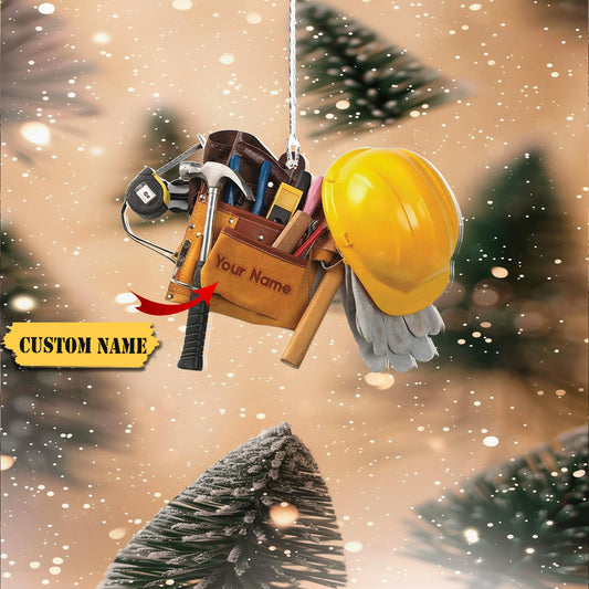 Personalized Electrician Ornament Electrician Tool Bag Outfit Christmas Ornamen, Ornament For Him, Gift For Him, Ornament Christmas