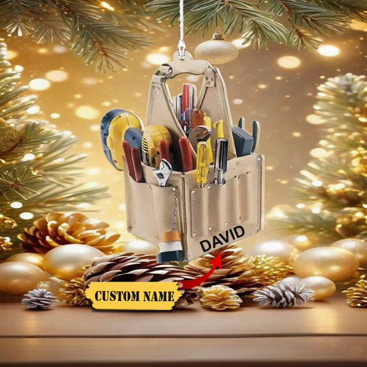 Personalized Electrician Tool Bag Christmas Ornament, 2D Flat Acrylic, Ornament For Him, Gift For Him, Ornament Christmas