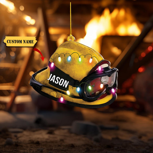 Personalized Firefighter Helmets Christmas Ornaments, Pride Firefighter, Firefighter Christmas Gift, Ornament Decoration, Ornament Christmas