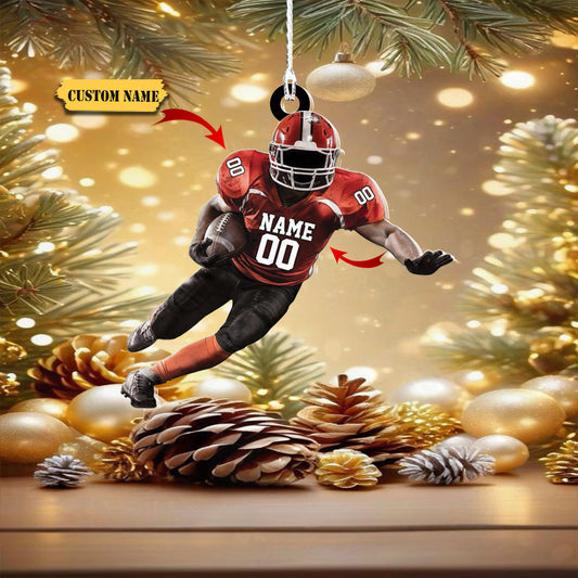 Personalized Football Ornament Customized Football Christmas Ornaments Football Ornament Christmas Football Gifts Gift for Football, Ornament Decoration, Ornament For Gift, Ornament Christmas