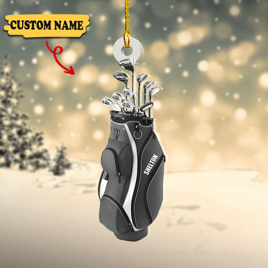 Personalized Golf Bag Christmas acrylic Ornament Printed, Ornament Decoration, Ornament For Gift, Ornament Christmas