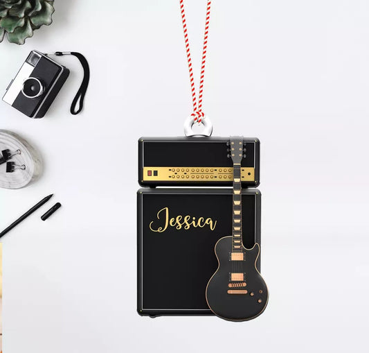 Personalized Guitar Ornament, Guitar Christmas Ornament, Guitarist Ornament, Ornament Decoration, Ornament For Gift, Ornament Christmas