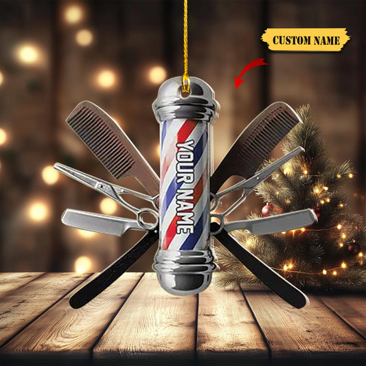 Personalized Hairstylist Christmas Ornament, Hairdresser Barber Xmas Ornament 5, Ornament Decoration, Ornament Christmas