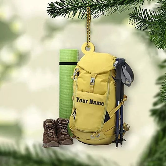 Personalized Hiking Bag Ornaments, Hiking Bag Christmas Ornament, Camping Lover, Ornament Decoration, Ornament For Gift, Ornament Christmas
