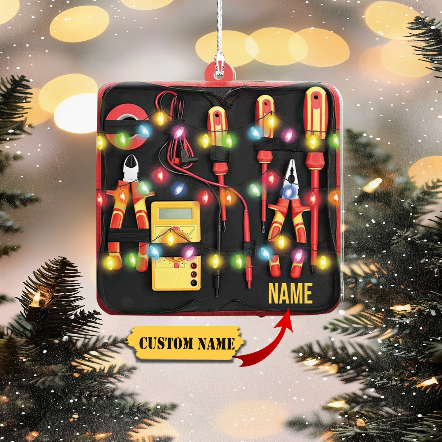 Personalized Lineman Ornament Electrician Christmas Ornament Journeyman Ornament, Ornament For Him, Gift For Him, Ornament Christmas