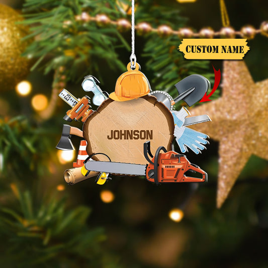 Personalized Logger Custom Shaped Acrylic Ornament Christmas for Loggers, Ornament Decoration, Ornament For Gift, Ornament Christmas