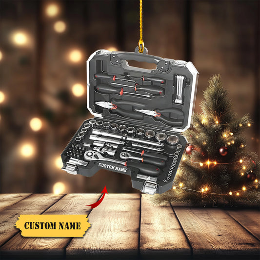 Personalized Mechanic Tools Set Ornament, Tool Set Flat Ornament, Garage Shop Decor, Mechanic Gift, Warehouse Garage Workshop Decor, Ornament Decoration, Ornament For Gift, Ornament Christmas