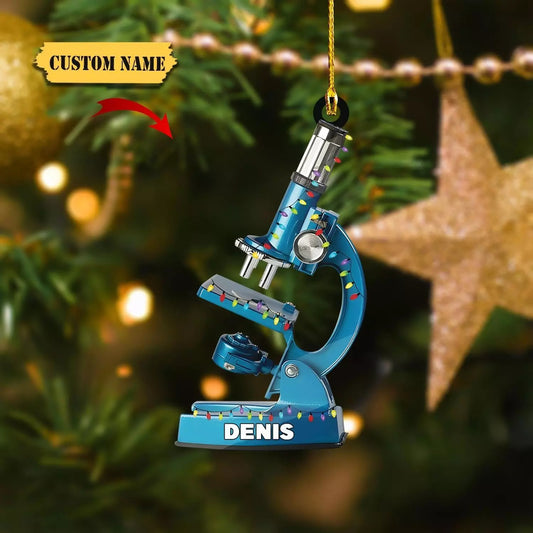 Personalized Medical Microscope Christmas Ornament 2D Flat 2023 Medical Microsc, Ornament Decoration, Ornament For Gift, Ornament Christmas