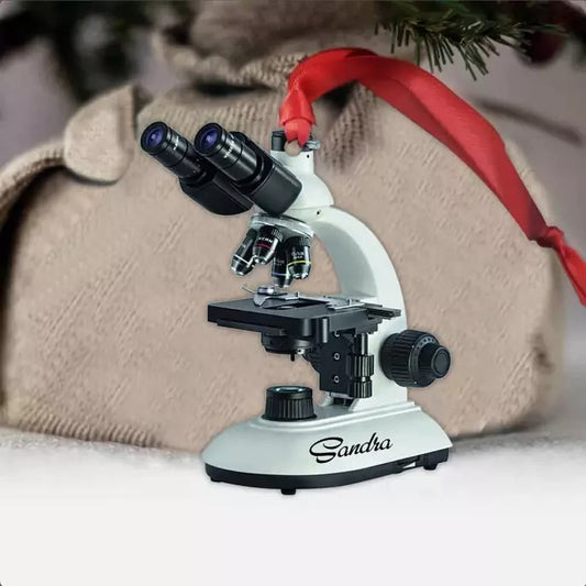 Personalized Microscope Ornament, Microscope Christmas Ornament, Medical, Ornament Decoration, Ornament For Gift, Ornament Christmas