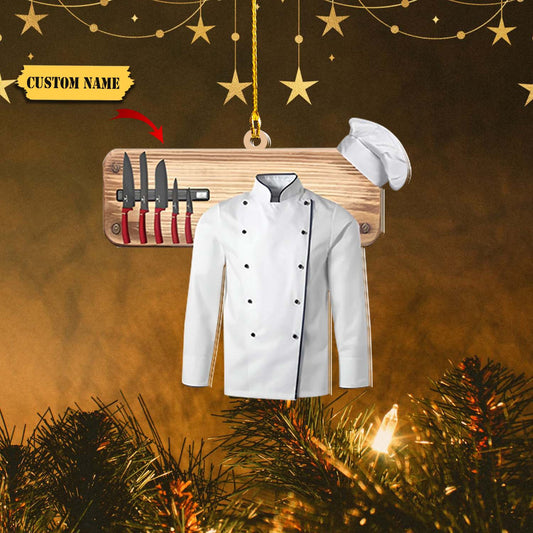 Personalized name Master chef ornament, Christmas gift for Master chef custom shaped acrylic ornament_Style 1_PACK 1 11, Ornament Decoration, Ornament For Gift, Ornament Christmas