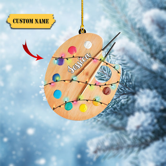 Personalized Painter's Art Palette Christmas Ornament, Artist's Painting Palette Christmas Ornament 4, Ornament Decoration, Ornament For Gift, Ornament Christmas