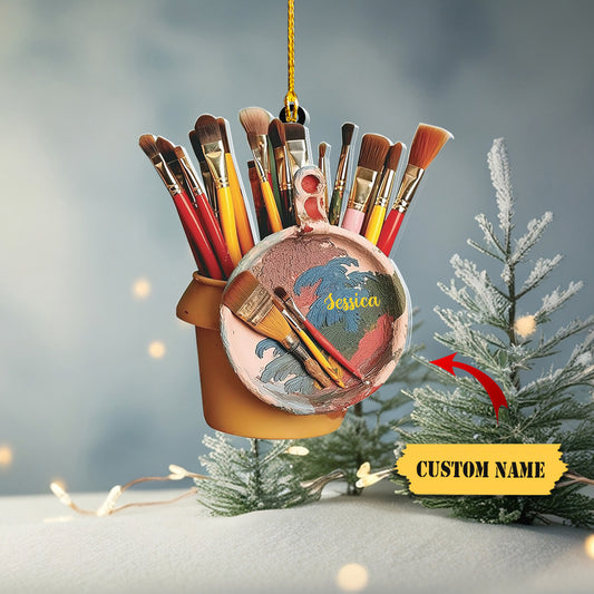 Personalized Painter's Art Palette Christmas Ornament, Artist's Painting Palette Christmas Ornament 5, Ornament Decoration, Ornament For Gift, Ornament Christmas