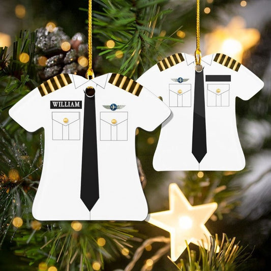 Personalized Pilot Jacket Custom Shaped Acrylic Ornament for Pilot2, Ornament Decoration, Ornament For Gift, Ornament Christmas