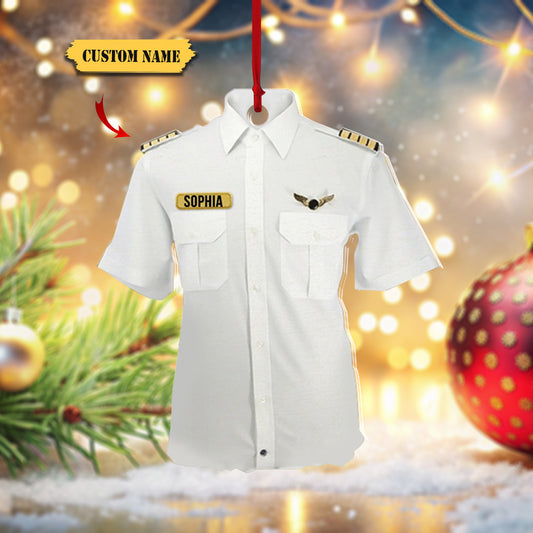 Personalized Pilot Uniform Acrylic Christmas Car Hanging Ornament, Ornament Decoration, Ornament For Gift, Ornament Christmas