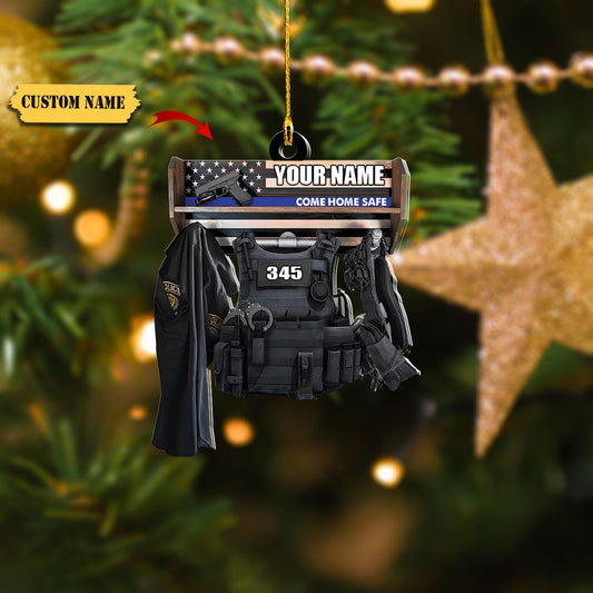 Personalized Police Uniform Acrylic Ornament, Police car ornament, christmas ornament, Ornament For Him, Gift For Him, Ornament Christmas