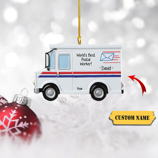 Personalized Postal Worker Christmas Ornament, Mail Truck Personalized Ornament, Letter Carrier Mailman, Congratulation excellent Mailman, Ornament Decoration, Ornament For Gift, Ornament Christmas