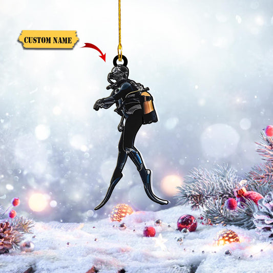 Personalized Scuba Diving Christmas Ornament, Scuba Diving Ornament, Scuba Diving Custom Name_Style 5_Pack 5 - 40% OFF 11, Ornament Decoration, Ornament For Gift, Ornament Christmas