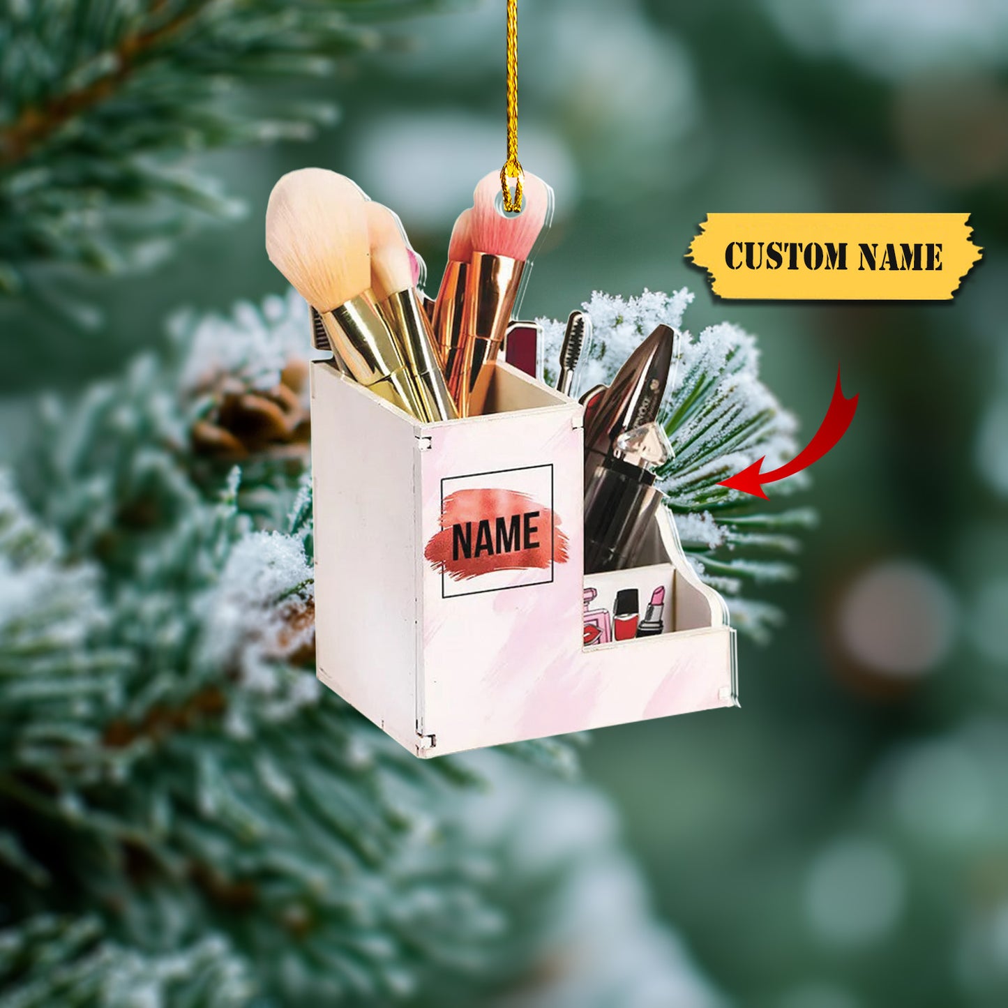 Personalized Set Makeup Ornament, Makeup Artist Christmas Ornament Gift, Make Up, Ornament Decoration, Ornament Christmas
