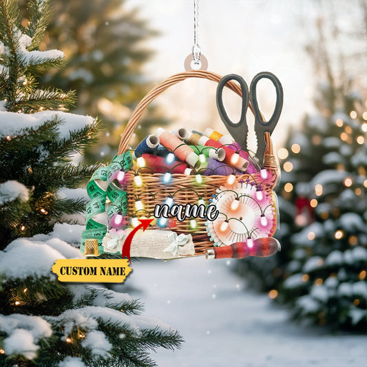 Personalized Sewing Basket Ornament, Sewing Christmas Ornament, Tailor Ornament4569090, Ornament Decoration, Ornament For Gift, Ornament Christmas