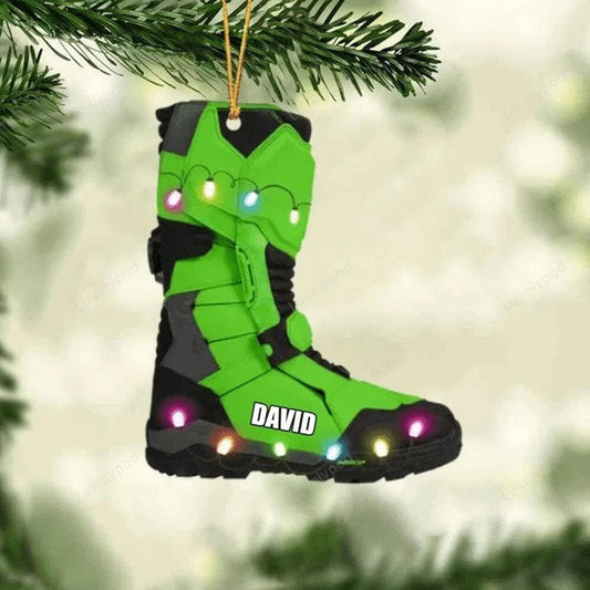 Personalized Snowmobile Light Christmas Ornament, Custom Snowmobile Shoes Flat Ornament, Ornament Decoration, Ornament For Gift, Ornament Christmas