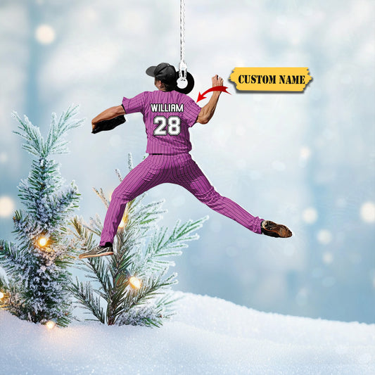Personalized Softball Ornament Christmas Tree Decoration Custom Softball Christmas Ornament 2D Shape Flat Softball Lover56567, Ornament Decoration, Ornament For Gift, Ornament Christmas