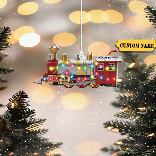 Personalized Train Ornament, Railroader Christmas Ornament, Locomotive Ornament, Ornament Decoration, Ornament For Gift, Ornament Christmas